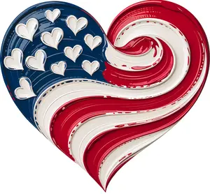 DTF Transfer – HX Patriotic Heart Multi Sizes