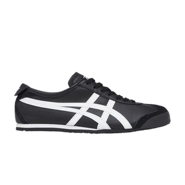 Onitsuka Tiger Mexico 66 Leather Sports Shoe - Black White, 2023 Men's/Women's Sneaker, Casual Outdoor Footwear, Sports Shoes, Athletic, Stripes, Iconic Stripes, Retro Kicks, Runs Small, Unisex Fit, True Size Up, Outdoor Sport