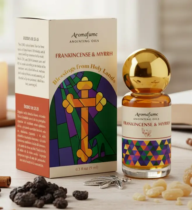 Frankincense & Myrrh Anointing Oil 9ml (0.3 fl oz.) | Blessings from The Holy Lands