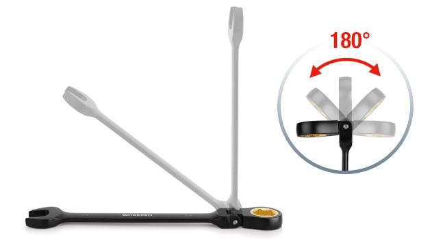 #JumpstartSale WORKPRO 8-Pack Flex-Head Stubby Anti-slip Ratcheting Wrench Set with Rolling Pouch