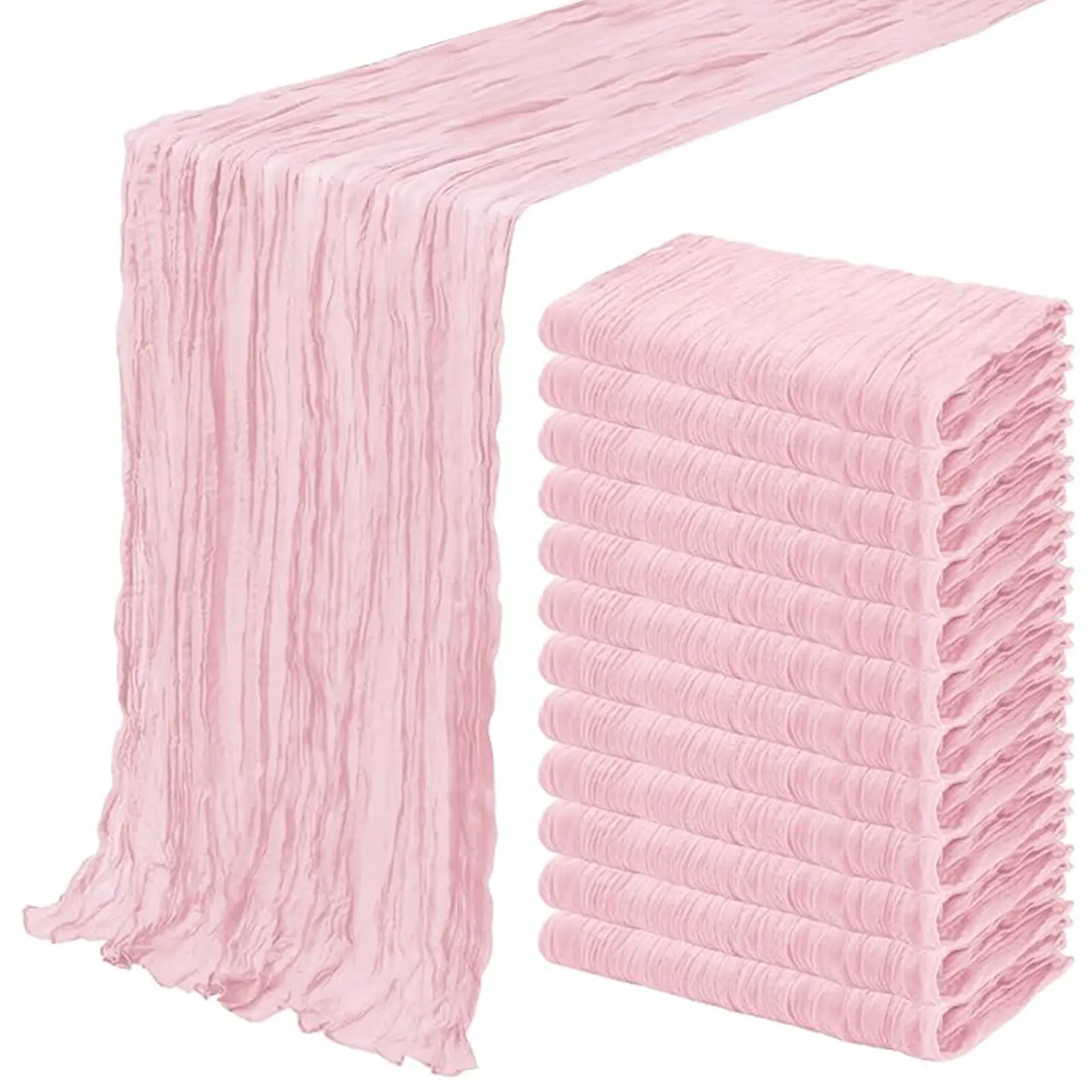 MTREO 1 6 10 12 Pack 10Ft Cheesecloth Table Runner 35x120 Inch Rustic Gauze Table Runner Romantic Long Sheer Fabric Cheese Cloth Table Runner for Wedding Party Bridal Baby Shower