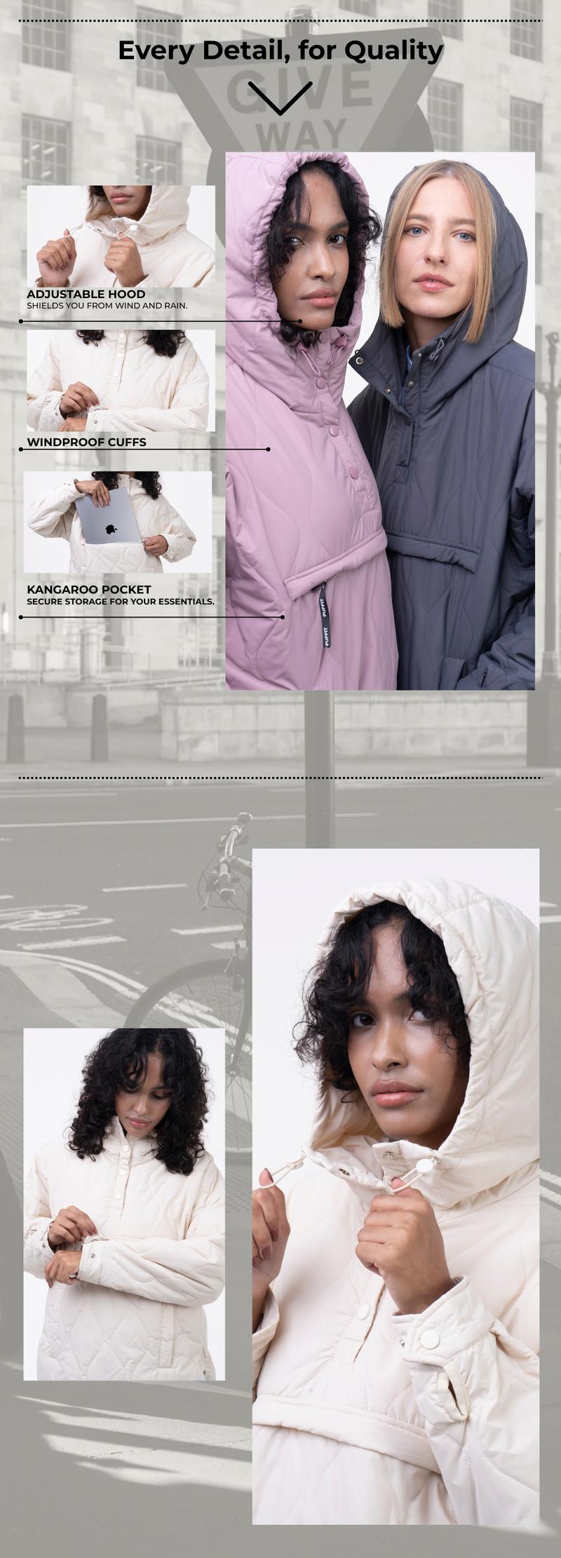 PUFFIT WarmCore Premium Women's Packable Baggy Fall Puffer Hoodie Coat Comfortable Quilted Lightweight & Warm Womenswear Water Repellent and Stain-Resistant Machine Washable Jacket Outerwear with Large Pocket Daily Wear #FallFreshness,Plus Size Fit