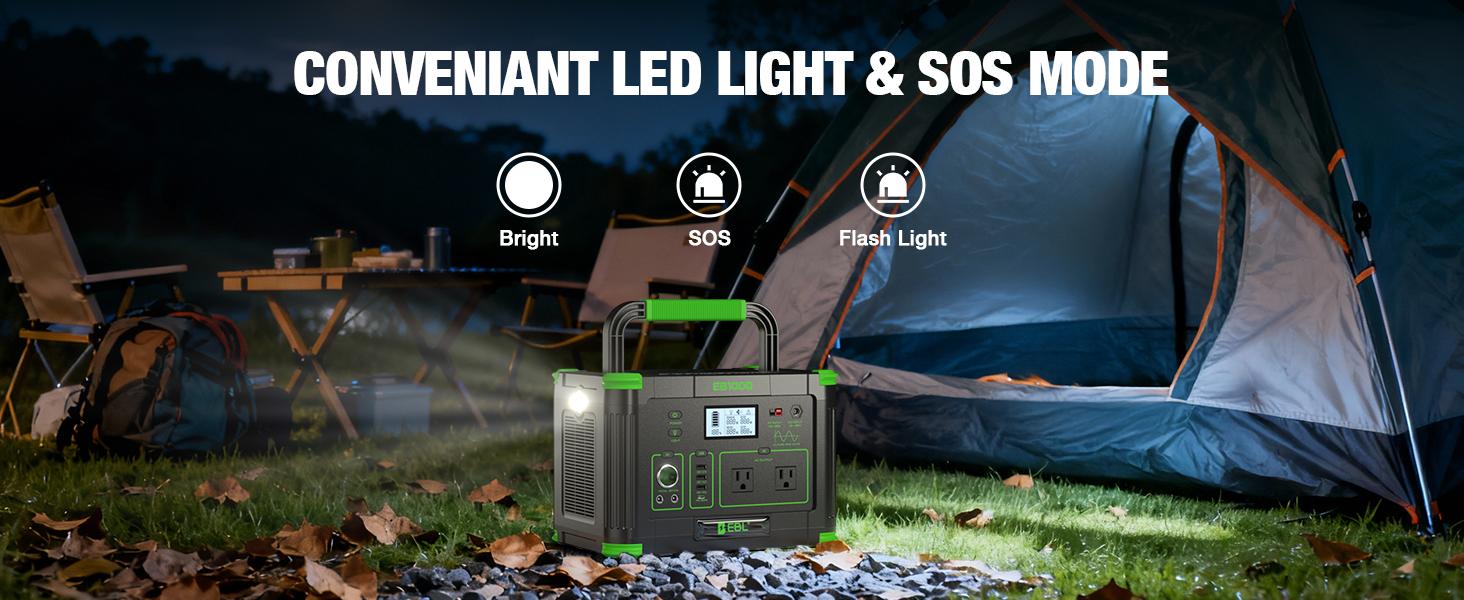 Outdoor Power Station: EBL1000W Solar Generator w/ 999Wh Battery | Powers Home Essentials & Camping Gear