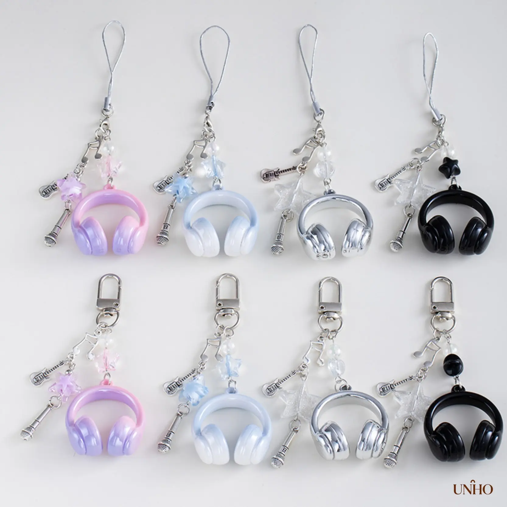 Aesthetic Music Themed Key Ring Bag Charm For Women, Trendy Headphone Musical Note Pendant, Creative Eye Catching Multi Use Accessory For Cell Phones, Backpacks And Daily Styling Decor