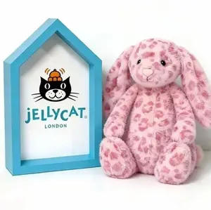 Jellycat Cobblehop Leopard Bunny Plush, Exclusive NWT Toy Doll, Limited Soft Stuffed Gifts With Dust Bag