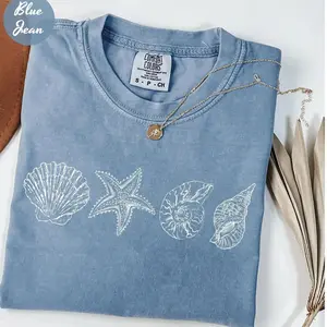 Comfort Colors Sea Shell Shirt, Beach Shirt, Summer Shirt, Ocean Lover Gift, Sea Shell Tee, Cute Sea Animal Tee, Beach Woman Shirt