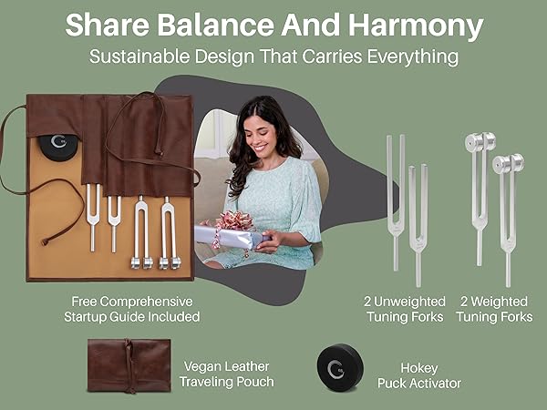 Resonance Sound Healing Tuning Fork Set – 128Hz, 136.1Hz, 256Hz, 384Hz with Activator – Sound Therapy for Stress Relief, Deep Relaxation & Chakra Balancing