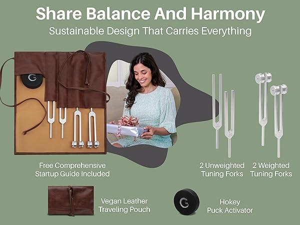 Resonance Sound Healing Tuning Fork Set – 128Hz, 136.1Hz, 256Hz, 384Hz with Activator – Sound Therapy for Stress Relief, Deep Relaxation & Chakra Balancing