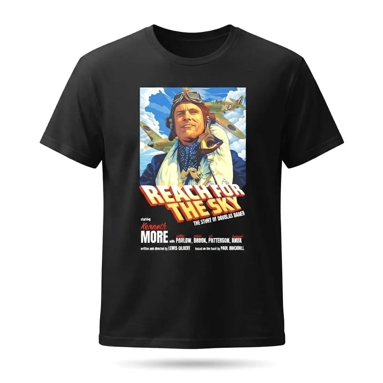 Women's Cotton Short-Sleeve Casual Classic "Reach for the Sky: The Story of Douglas Bader" T-Shirt, Women's Tops Clothes 3KD, Shortsleeve, Fabric, Fitted, Tshirt, Print, Round Neck, Soft