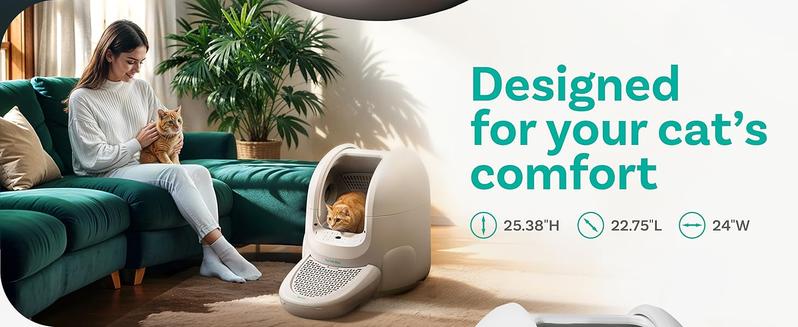 Petcove PurTek Max Self Cleaning Litter Box Extra Large Automatic Cat Litter Box with APP Control Smart Odor Blocking Spacious Design for Multiple Cats