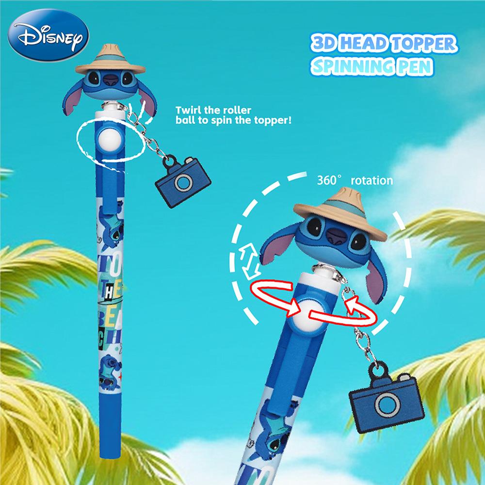 Disney Stitch Pen Blind Box 1PC Officially licensed PVC 3D Head Topper Spinning Pen Anime Figure Collector Fan Gift Stitch Angel Scrump Exclusive