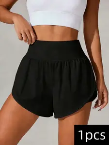 Lady's Black Yoga Shorts - Training Pants for Exercise, Non-perspective Fitness Shorts, Suitable for Pilates, Gymnastics - Machine Washable Summer, Autumn and Winter Fitness Clothing, Pilates Clothing, Sport Style Design, Breathable Material