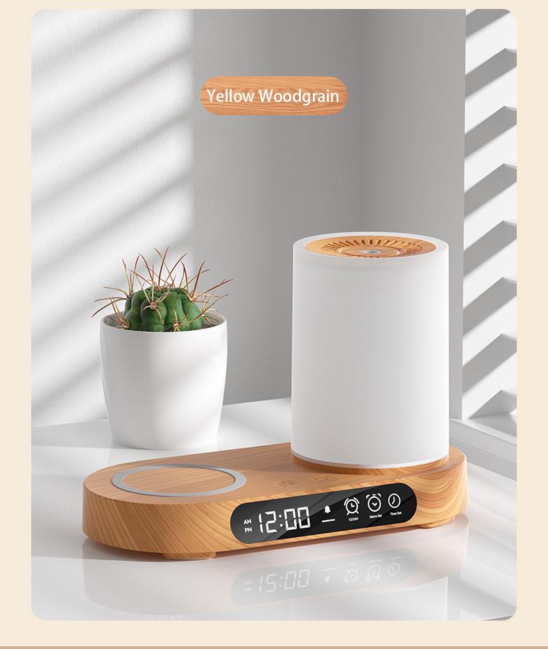 【CLEARANCE SALES】DOMEIU Multi-function automatic shut-off air humidifier bedroom chargers , aroma diffuser,  wireless charging, Bluetooth speaker. 7 color light, alarm clock,  Automated Aromatherapy .Limited-time flash sale products