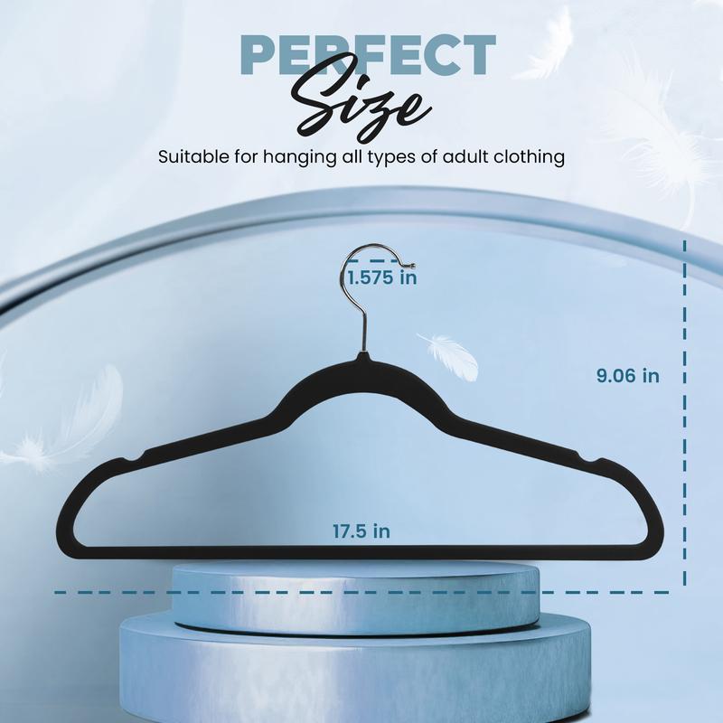 Utopia Home Velvet Hangers 50 & 100 Pack - Premium Non-Slip Clothes Hangers - Black, 360° Rotating Hook, Heavy Duty for Coats, Jackets & Dresses Hanging Sturdy
