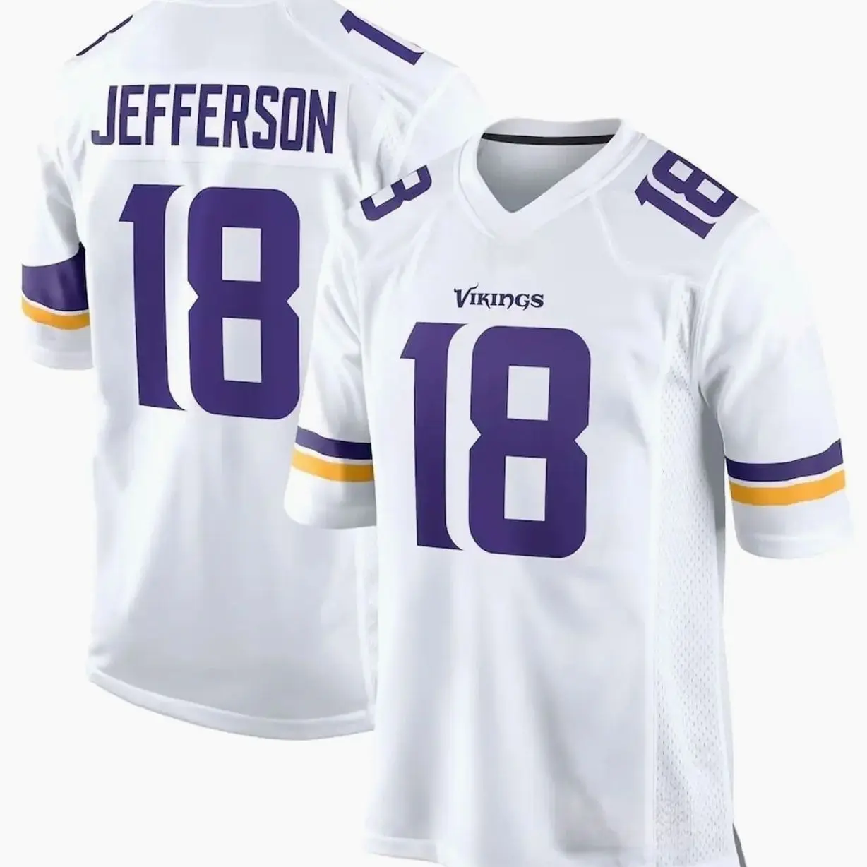 Unisex Football inspired by Jefferson 18 Minnesota Game Player Game Jersey - White