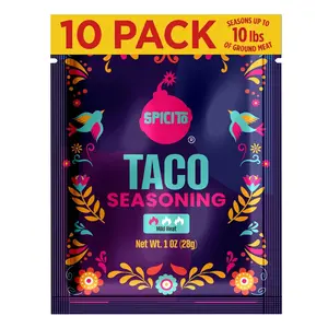 Spicito Taco Seasoning Packets, 10 Count, 1 oz Sachets, Mexican Style Seasoning Mix for Ground Beef, Chicken, Turkey, Seasons 1 lb Meat
