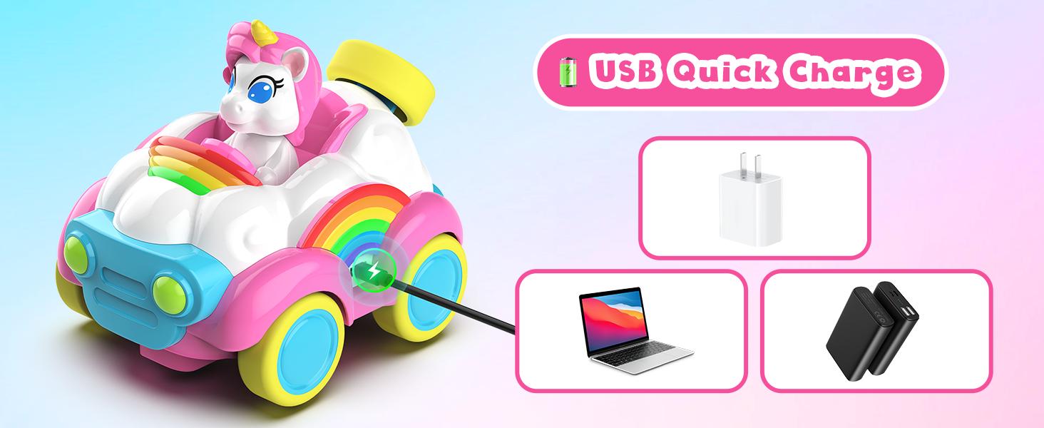 2 Pack Remote Control Cars for Kids, Toddler Car Toys for Ages 2-5, 2.4Ghz RC Kids Toys with Colored Lights & Music, 2 3 4 5 Year Olds Girls Boys Christmas Birthday Gifts