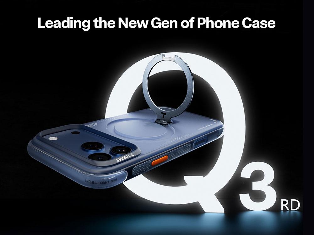 TORRAS Q3Air for iPhone 17/16/15 Pro Max Case with 360° Ring Stand & Airbag Protection 4-Meter Anti-Fall Shockproof Cover