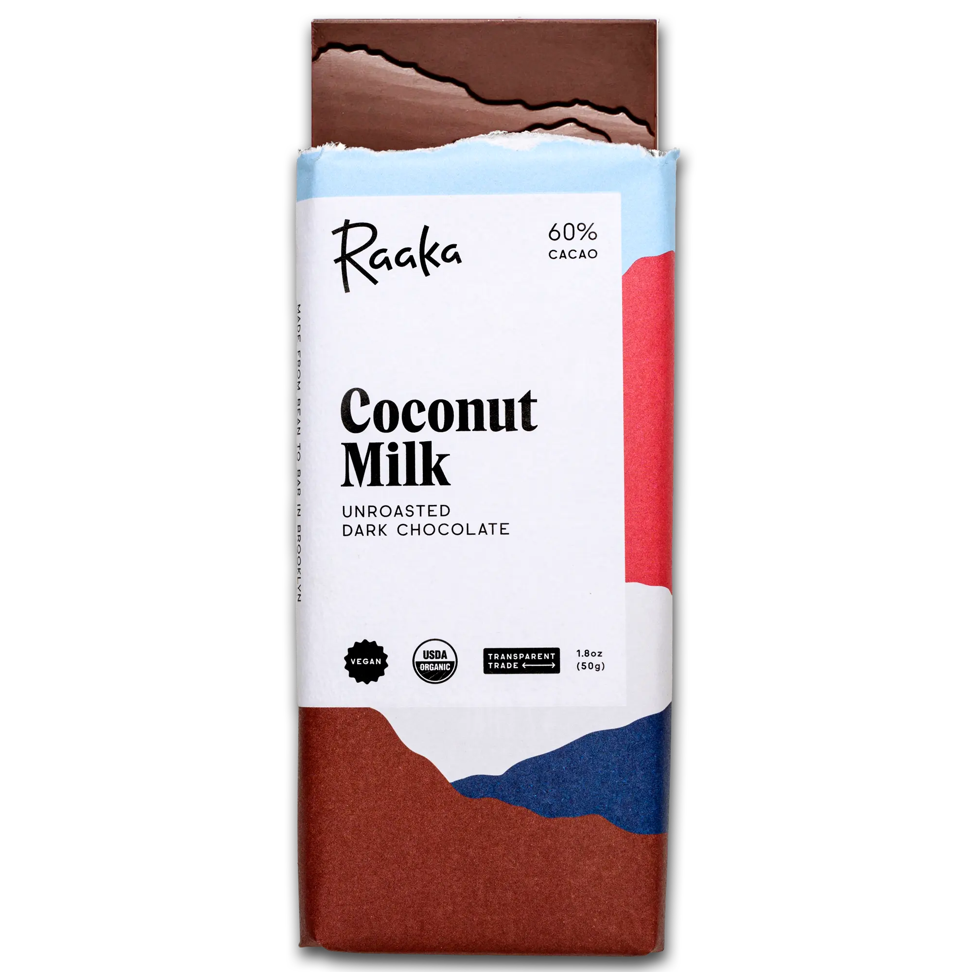 Raaka 60% Cacao Coconut Milk Dark Chocolate - Vegan Organic Dairy-Free with Ugandan Cacao & Coconut