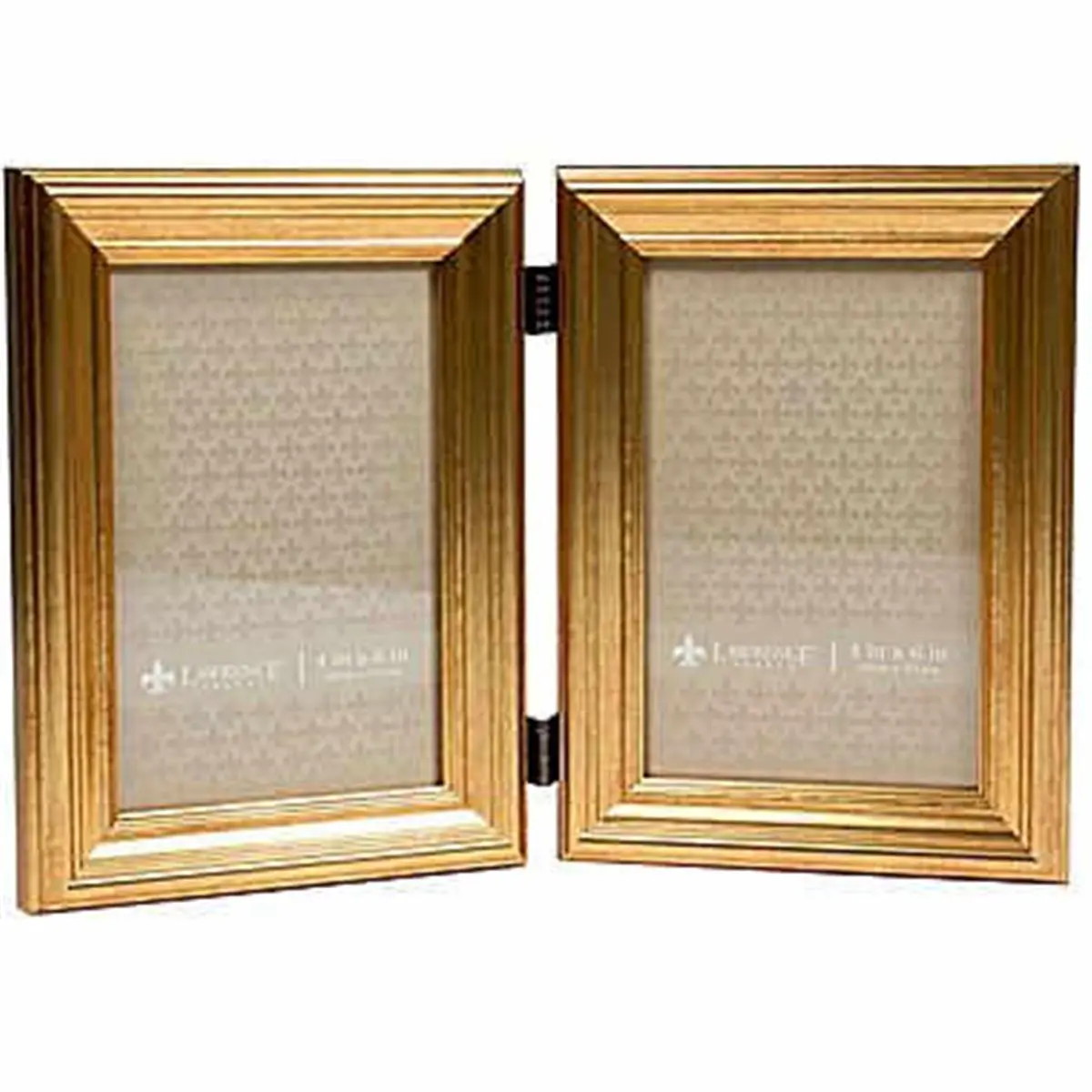 LawrenceFrames 4 x 6 in. Hinged Double Picture Frame, Gold