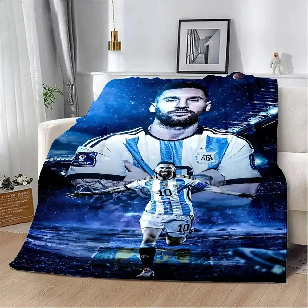 No.10 Messi Football Flannel Throw Blanket, Soft Stylish Fade Resistant Decor Blanket, Portable for Camping, Perfect Birthday Holiday Gift for Soccer Fans