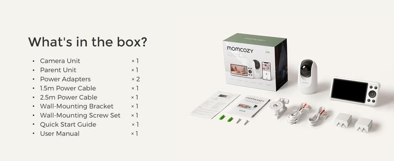 Momcozy Smart WiFi Baby Monitor with Camera and Audio, 5" 1080P Screen with Wall Mount, Motion & Cry Detection, Safe Fence, Clear Night Vision, 5000mAh Battery, 2-Way Talk, Photo & Video Recording