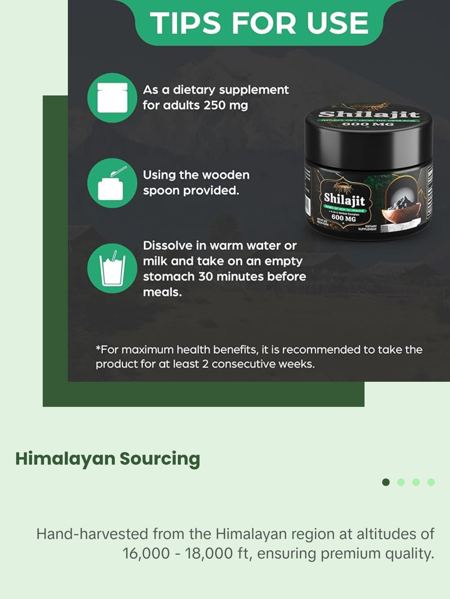 Shilajit Pure Himalayan Organic Shilajit Resin 600 MG (2 Pack)