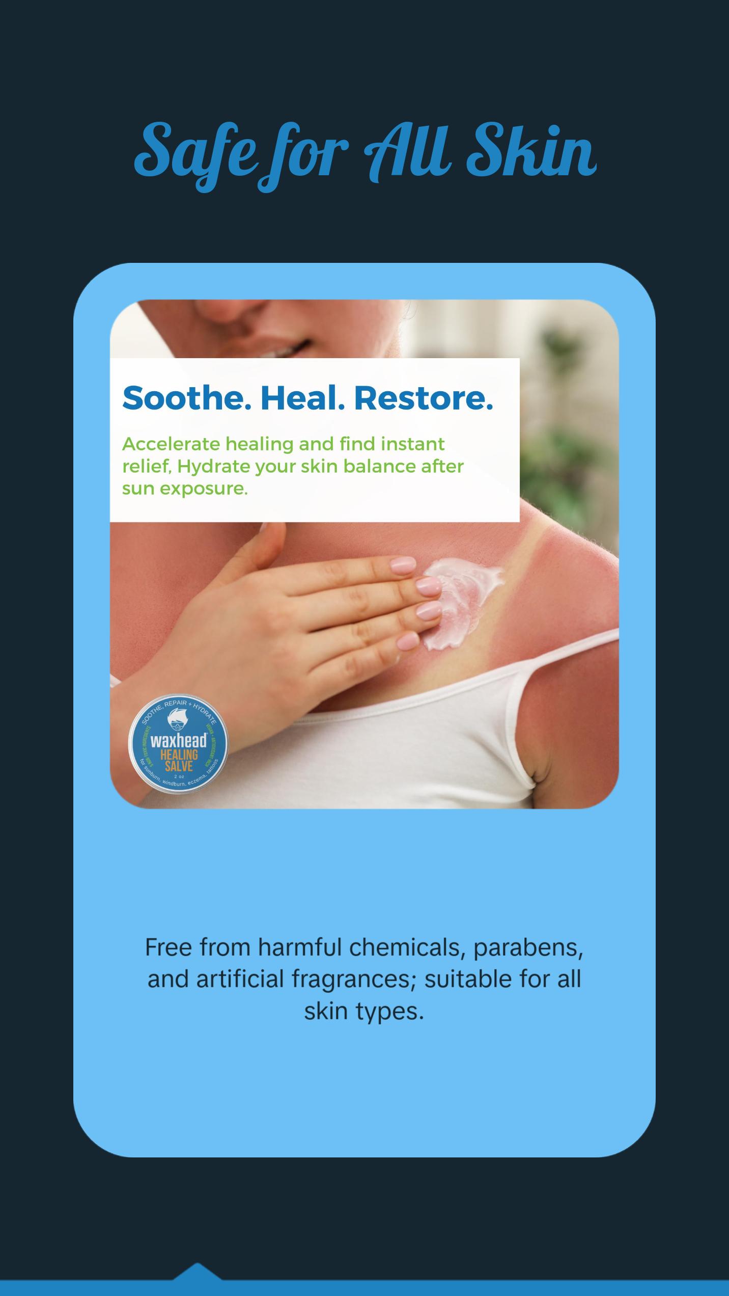 Waxhead Aftersun Body Butter for Sunburn Relief Body Care Organic Daily Lightweight Moisturize Moisturizer Repair Restore Sunflower Herbal