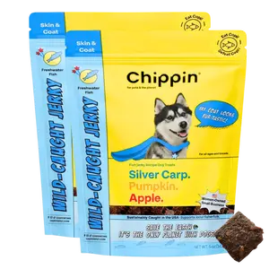 Skin & Coat Support Soft Fish Jerky for Dogs & Cats, with Silver carp Fish, Pumpkin, and Apple,Omega-3 Rich, Easy to Digest & Hypoallergenic for Sensitive Pups