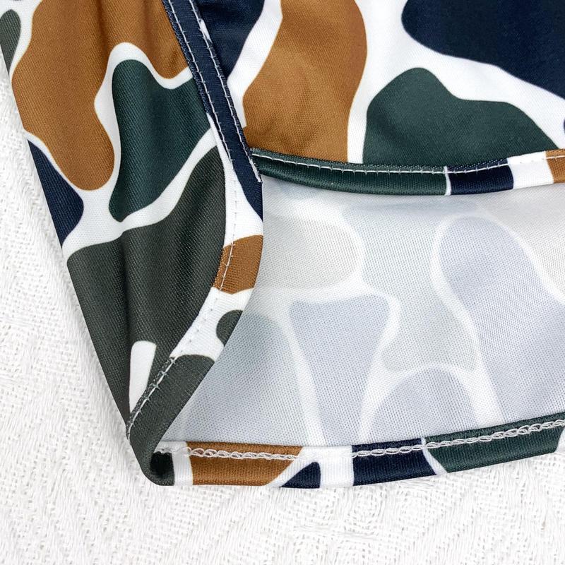 Viral Women's Camo Fitted Micro Shorts - Breathable Machine Washable Chic & Modern Versatile Summer Knit Fabric Bottoms with Vibrant Camouflage Pattern