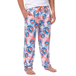 Grateful Dead Men's Allover Steal Your Face Logo Tie Dye Adult Sleep Bottoms Pajama Pants