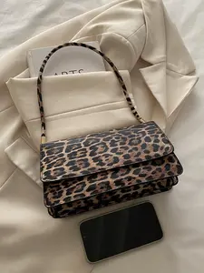 Vintage Colorblock Leopard Print Elegant Shoulder Underarm Bag, Leopard Print Purse For Women Leopard Comeback, Animal Print Women Bag