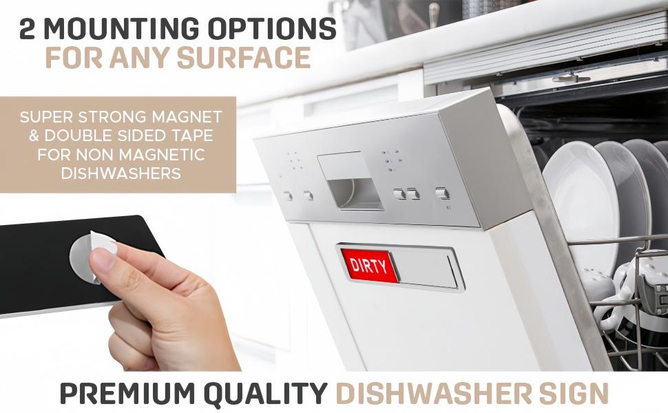 LMMAKE Dishwasher Clean/Dirty Magnet Sign Universal Scratch-Free Indicator with Easy-Read Slider for All Dishwashers & Refrigerators Ideal for Family Kitchens Office Breakrooms & Shared Spaces Perfect for Adults & Homeowners