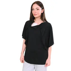 Women's Ruffle Top Chemotherapy Port Access Shirt