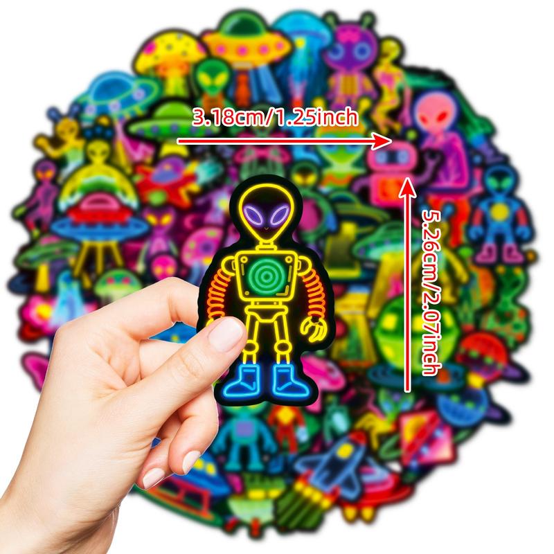 Neon Stickers 50pcs Trendy Hot-Selling 4 Series Waterproof DIY Stickers for Laptops Water Cups Phone Cases Personalized Expression