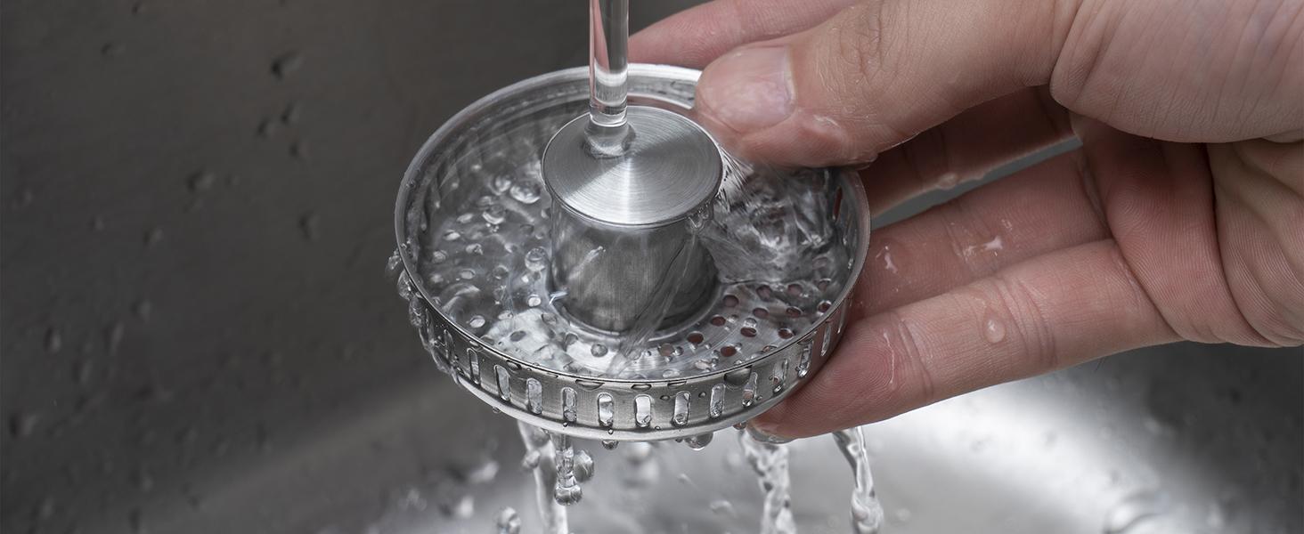 2PACK Upgraded 3 in 1 Kitchen Sink Drain Strainer - Stainless Steel Sink Stopper, Anti-Clogging Sink Food Catcher Basket,for US Standard 3 1/2 inch Drain (1)