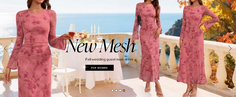 ZESICA Women's Long Sleeve Floral Bodycon Dress 2026 Spring Fall Ruched Mesh Wedding Guest Cocktail Party Maxi Dresses