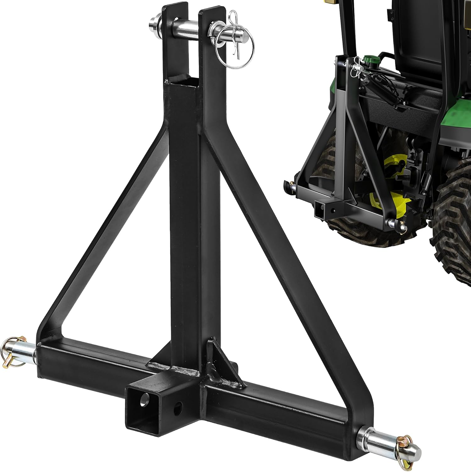 YITAMOTOR 3 Point Hitch Receiver with 2" Receiver Trailer Hitch for Tractor Category 1 Attachments for Kubota, BX, LM25H, WLM Tractor, NorTrac, Yanmar, Kioti, Cat, John Deere, CAT 1 Hitching