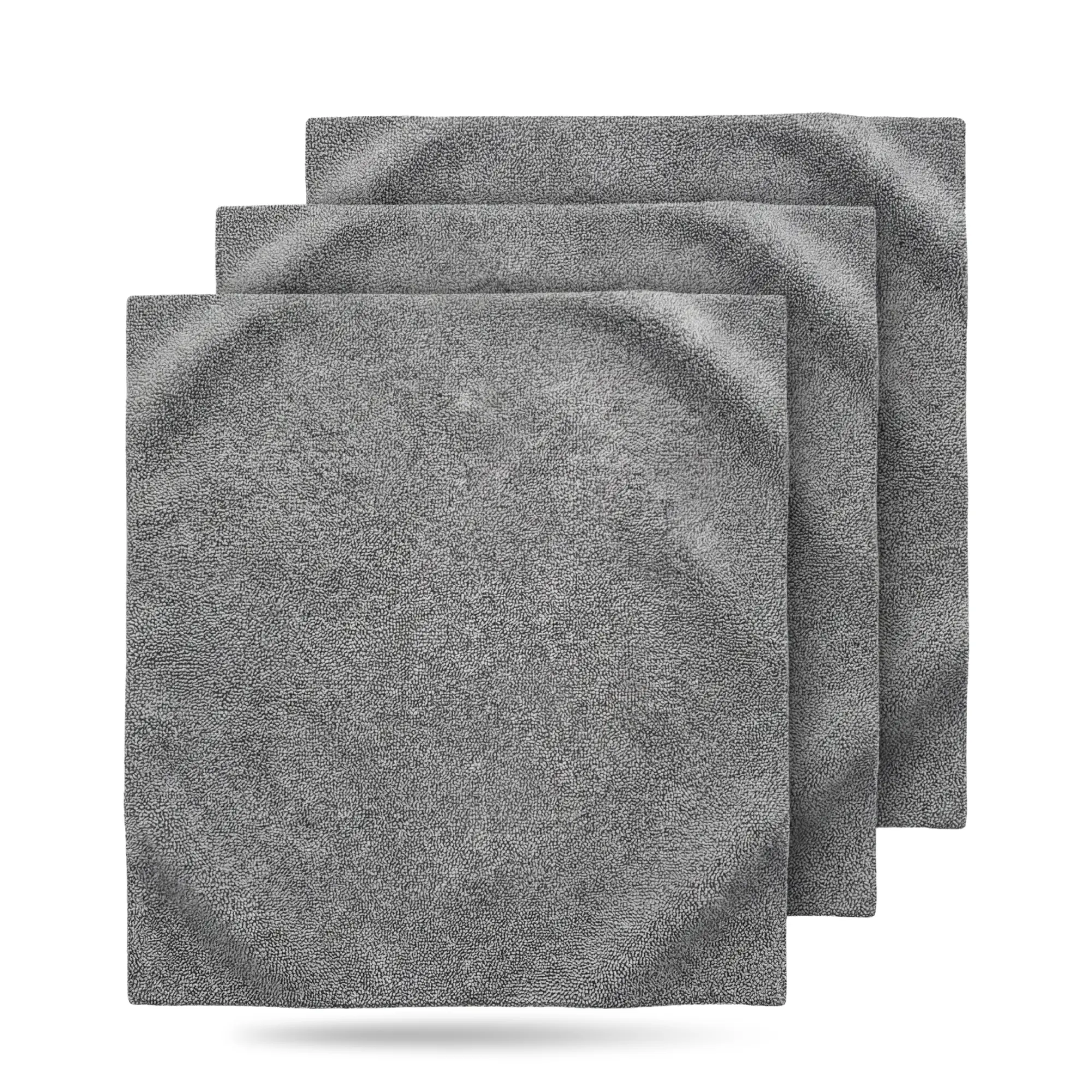 BLACKLINE Edgeless Microfiber Car Wash Accessories Towels – 3-Pack Pre-Cut Extra Soft 16"x16" Towels for Car Cleaning, Buffing, Durable for Repeated Use