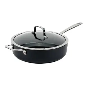 Alva Maestro 4-Quart Ceramic Sauté Pan with Lid – Diamond-Reinforced Nonstick, PFAS/PTFE-Free, Induction & Oven Safe, Spill-Free Cooking, Easy Clean, Belgian-Engineered Healthy Cookware