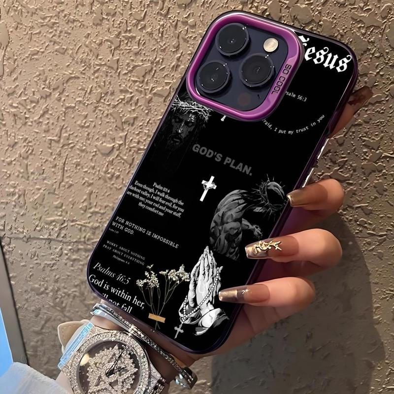 Multi-color Faith Jesus Cross Pattern Mobile Phone Case for iPhone17 16 15 14 13 12 11 Pro Max Plus Luxury Shockproof Protection Back Cover