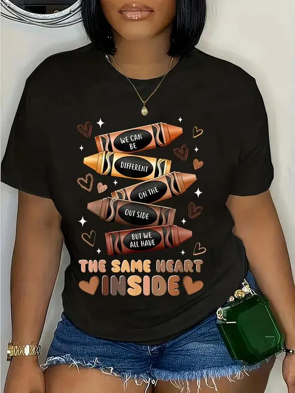 Cotton Same Heart Inside Juneteenth Black History Month Women T-Shirt
