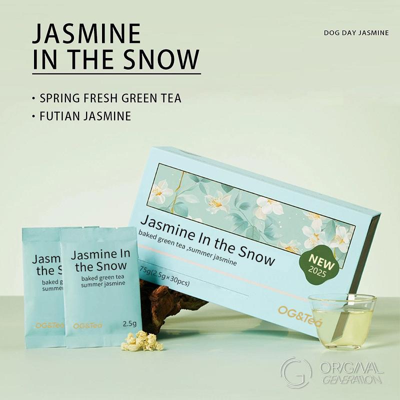 Jasmine In The Snow Jasmine Tea 75g 2.5g×48pack Fresh Green Tea And Summer Jamine Individual Package Imprinted 7 Times With Green Tea