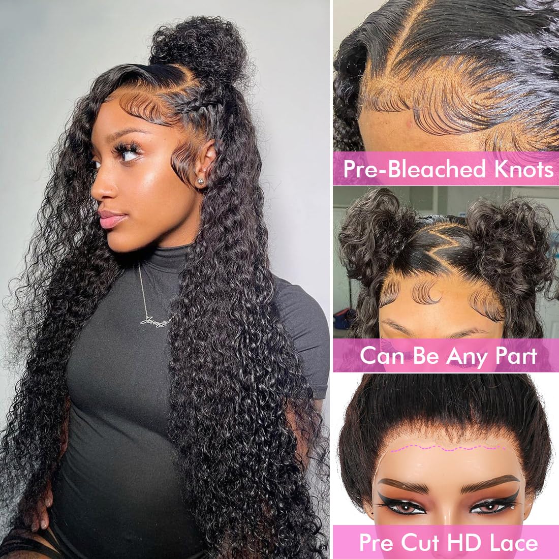 Lalula Burmese Curly 13x6 HD Lace Frontal Wigs Kinky Curly Pre Plucked 200 Density Human Hair for Women Lace Frontal Wigs Human Hair with Baby Hair