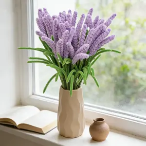 30Pcs  Greatflower Plush-Twisted Stem Lavender Bouquet — Provence-Inspired Home Décor Floral Arrangement