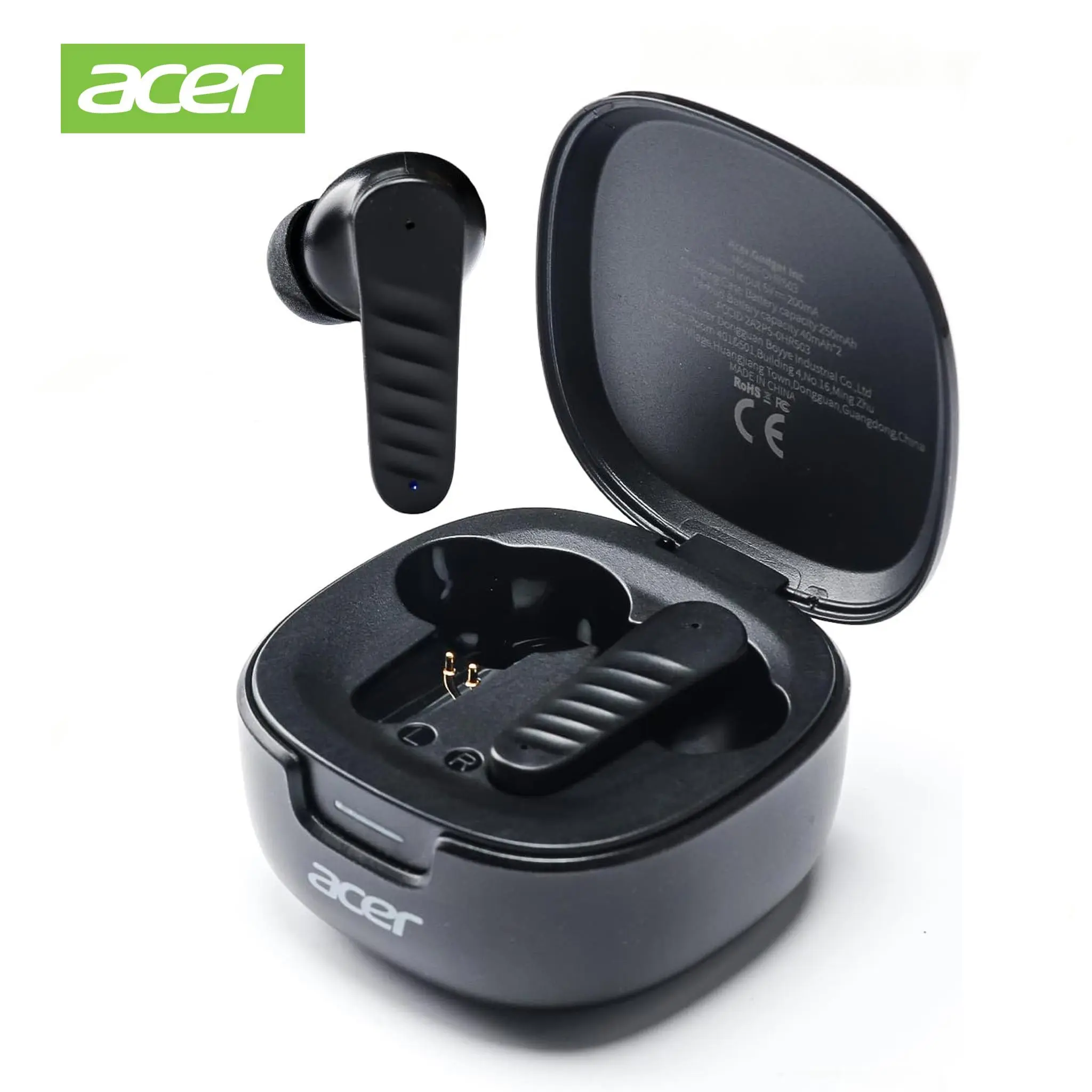Acer 503 Wireless Bluetooth Earbuds with Chargeable Case, Active Noise Cancelling, High Fidelity Audio, Lightweight Stereo Headphones with Mics, Long Battery Life for Sports & Working, Compatible with iPhone/Android/iPad, True Wireless Charging