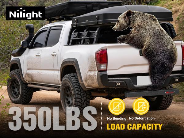 Nilight Hitch Step with 2" Hitch Receiver Rear Bumper Guard Protector 23.5 Inch with 5/8" Hitch Pin Clip Upgraded Textured Black Anti Slip Hitch Step Bar for Pickup Truck Car SUV