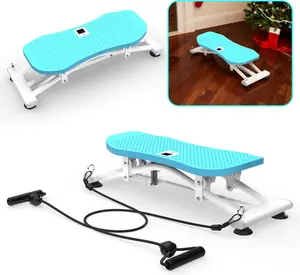 Sliding Ski Simulator with Resistance Bands – Indoor Skiing Fitness Equipment for Home Gym, Non-Slip Base & Full-Body Cardio Training Machine for Core, Leg & Arm Workout