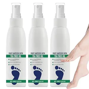 (3 bottles)Tea Tree Oil Foot Spray - Plantar Moisturizing Deodorant for Odor Control & Dry Feet Care, Natural Foot Sanitizer with Antifungal Properties