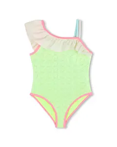 Billieblush Shiny Flounced Strap Swimsuit